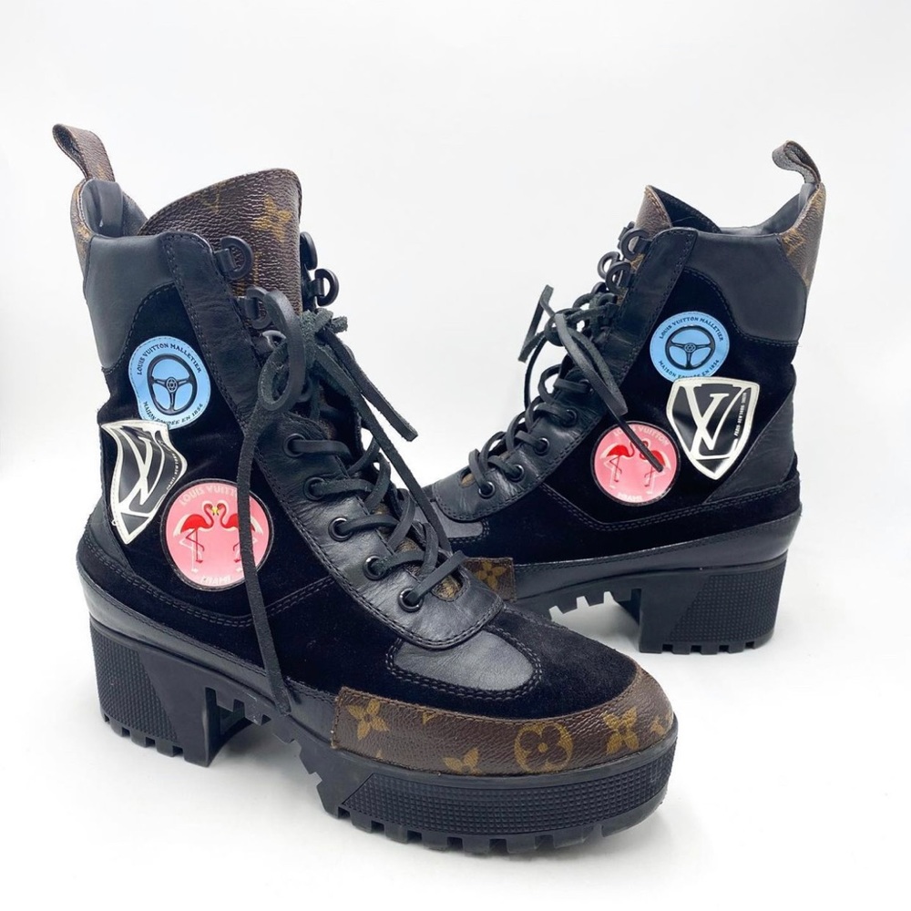 Louis Vuitton Black Heart Platform Desert Boots